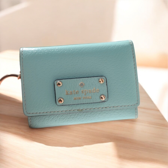 kate spade Handbags - Kate Spade Teal Leather Compact Wallet